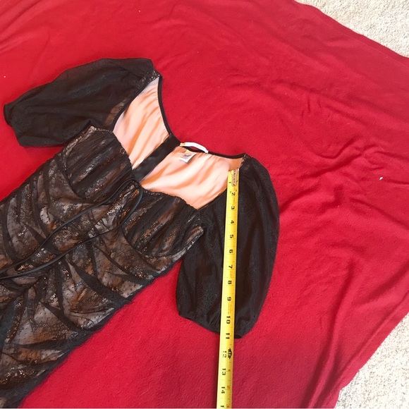 Victoria’s Secret Black Ruched Lingerie Look Lace Dress - Picture 6 of 9